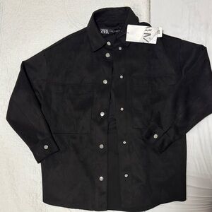 Zara Black Lightweight Shirt Jacket